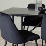 Jídelní stůl Astrid 200*75 - Matná černá / Matná černá MDF s dýhou + Noční jídelní židle - Černá / Black Velvet _6