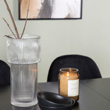 Jídelní stůl Astrid 200*75 - Matná černá / Matná černá MDF s dýhou + Jídelní židle Polar - Black Velvet / Chrome _6