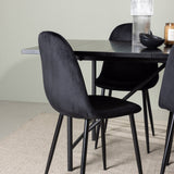 Jídelní stůl Astrid 200*75 - Matná černá / Matná černá MDF s dýhou + Jídelní židle Polar - Černé nohy / Black Velvet _6