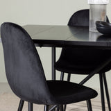 Jídelní stůl Astrid 200*75 - Matná černá / Matná černá MDF s dýhou + Jídelní židle Polar - Černé nohy / Black Velvet _6