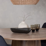 Lanzo jídelní stůl φ120 - přírodní / přírodní MDF + noční jídelní židle - černá / černý samet _4