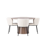 Lanzo jídelní stůl φ120 - přírodní / přírodní MDF + jídelní židle Edina - černá / bílá Boucle _4