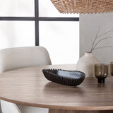 Lanzo jídelní stůl φ120 - přírodní / přírodní MDF + Rosie jídelní židle - černá / béžová látka _4