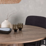 Jídelní stůl Lanzo φ120 - Přírodní / Přírodní MDF + Jídelní židle Yesterday - Černá / Černá Boucle _4