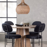 Lanzo jídelní stůl φ120 - Natural / Natural MDF + Jídelní židle Stella - Black / Black Velvet _4