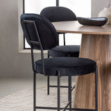 Lanzo jídelní stůl φ120 - Natural / Natural MDF + Jídelní židle Stella - Black / Black Velvet _4