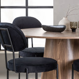 Lanzo jídelní stůl φ120 - Natural / Natural MDF + Jídelní židle Stella - Black / Black Velvet _4