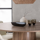 Lanzo jídelní stůl φ120 - Natural / Natural MDF +Tvist Jídelní židle - Béžová / Béžová PU _4