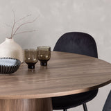 Lanzo jídelní stůl φ120 - Natural / Natural MDF + Jídelní židle Polar - černé nohy / Black Velvet _4