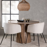 Lanzo jídelní stůl φ120 - přírodní / přírodní MDF + židle Berit - černá / béžová sametová _4