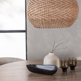 Lanzo jídelní stůl φ120 - přírodní / přírodní MDF + židle Berit - černá / béžová sametová _4