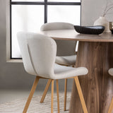 Jídelní stůl Lanzo φ120 - Přírodní / Přírodní MDF + Jídelní židle Lilja - Oaklook / Béžová látka _4