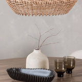 Jídelní stůl Lanzo φ120 - Přírodní / Přírodní MDF + Jídelní židle Lilja - Oaklook / Béžová látka _4