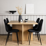 Jídelní stůl Leo 100*75 - Oaklook / Oaklook MDF + Jídelní židle Polar - černé nohy / Black Velvet _4