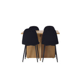 Jídelní stůl Leo 100*75 - Oaklook / Oaklook MDF + Jídelní židle Polar - černé nohy / Black Velvet _4