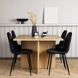 Jídelní stůl Leo 100*75 - Oaklook / Oaklook MDF + Jídelní židle Polar - černé nohy / Black Velvet _4