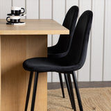 Jídelní stůl Leo 100*75 - Oaklook / Oaklook MDF + Jídelní židle Polar - černé nohy / Black Velvet _4