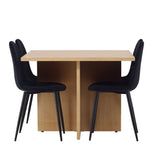 Jídelní stůl Leo 100*75 - Oaklook / Oaklook MDF + Jídelní židle Polar - černé nohy / Black Velvet _4