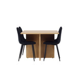 Jídelní stůl Leo 100*75 - Oaklook / Oaklook MDF + Jídelní židle Polar - černé nohy / Black Velvet _4