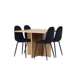 Jídelní stůl Leo 100*75 - Oaklook / Oaklook MDF + Jídelní židle Polar - černé nohy / Black Velvet _4