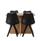 Jídelní stůl Leo 100*75 - Oaklook / Oaklook MDF + Jídelní židle Zeno - Černá / Černá PP _4