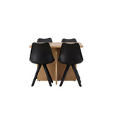Jídelní stůl Leo 100*75 - Oaklook / Oaklook MDF + Jídelní židle Zeno - Černá / Černá PP _4