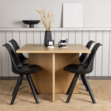 Jídelní stůl Leo 100*75 - Oaklook / Oaklook MDF + Jídelní židle Zeno - Černá / Černá PP _4