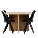 Jídelní stůl Leo 100*75 - Oaklook / Oaklook MDF + Jídelní židle Zeno - Černá / Černá PP _4