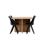 Jídelní stůl Leo 100*75 - Oaklook / Oaklook MDF + Jídelní židle Zeno - Černá / Černá PP _4