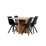 Jídelní stůl Leo 100*75 - Oaklook / Oaklook MDF + Jídelní židle Zeno - Černá / Černá PP _4