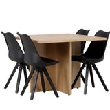 Jídelní stůl Leo 100*75 - Oaklook / Oaklook MDF + Jídelní židle Zeno - Černá / Černá PP _4