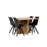 Jídelní stůl Leo 100*75 - Oaklook / Oaklook MDF + Jídelní židle Zeno - Černá / Černá PP _4