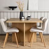 Jídelní stůl Leo 100*75 - Oaklook / Oaklook MDF + Jídelní židle Lilja - Oaklook / Béžová látka _4