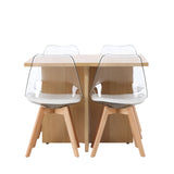 Jídelní stůl Leo 100*75 - Oaklook / Oaklook MDF +Edvin Jídelní židle - Nature / PET (sedák bílý) povrch PET, sedák s běžnou houbou _4