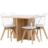 Jídelní stůl Leo 100*75 - Oaklook / Oaklook MDF +Edvin Jídelní židle - Nature / PET (sedák bílý) povrch PET, sedák s běžnou houbou _4