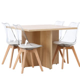 Jídelní stůl Leo 100*75 - Oaklook / Oaklook MDF +Edvin Jídelní židle - Nature / PET (sedák bílý) povrch PET, sedák s běžnou houbou _4