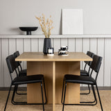 Jídelní stůl Leo 100*75 - Oaklook / Oaklook MDF + židle Kenth - černá / černá PU _4