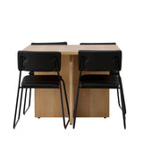 Jídelní stůl Leo 100*75 - Oaklook / Oaklook MDF + židle Kenth - černá / černá PU _4