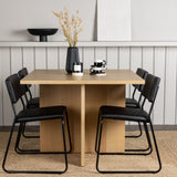Jídelní stůl Leo 100*75 - Oaklook / Oaklook MDF + židle Kenth - černá / černá PU _4