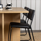 Jídelní stůl Leo 100*75 - Oaklook / Oaklook MDF + židle Kenth - černá / černá PU _4