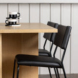 Jídelní stůl Leo 100*75 - Oaklook / Oaklook MDF + židle Kenth - černá / černá PU _4