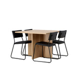 Jídelní stůl Leo 100*75 - Oaklook / Oaklook MDF + židle Kenth - černá / černá PU _4