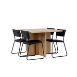 Jídelní stůl Leo 100*75 - Oaklook / Oaklook MDF + židle Kenth - černá / černá PU _4