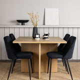 Jídelní stůl Leo 100*75 - Oaklook / Oaklook MDF + noční jídelní židle - Černá / Black Velvet _4