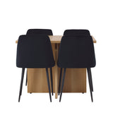 Jídelní stůl Leo 100*75 - Oaklook / Oaklook MDF + noční jídelní židle - Černá / Black Velvet _4