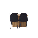 Jídelní stůl Leo 100*75 - Oaklook / Oaklook MDF + noční jídelní židle - Černá / Black Velvet _4
