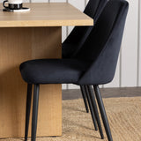 Jídelní stůl Leo 100*75 - Oaklook / Oaklook MDF + noční jídelní židle - Černá / Black Velvet _4