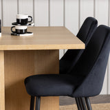 Jídelní stůl Leo 100*75 - Oaklook / Oaklook MDF + noční jídelní židle - Černá / Black Velvet _4