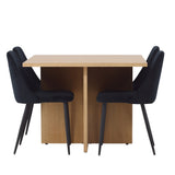Jídelní stůl Leo 100*75 - Oaklook / Oaklook MDF + noční jídelní židle - Černá / Black Velvet _4