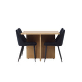 Jídelní stůl Leo 100*75 - Oaklook / Oaklook MDF + noční jídelní židle - Černá / Black Velvet _4